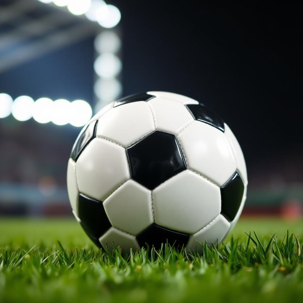 Classic football on a floodlit pitch