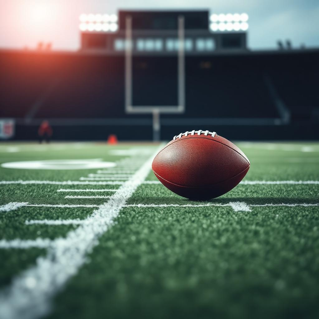 American football on the yard lines